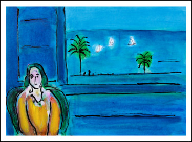 Schilderij getiteld "MATISSE ET NICE" door Jean Mirre, Origineel Kunstwerk, Olie