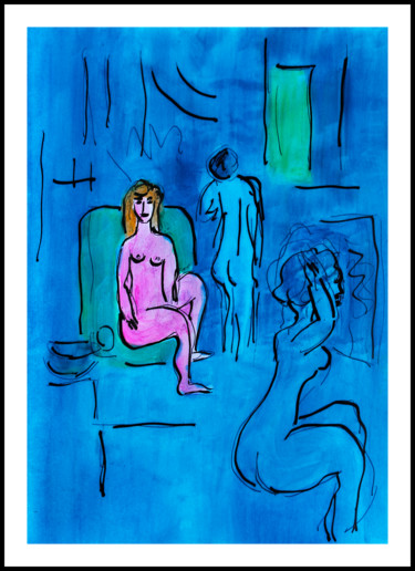 Painting titled "Hommage à Raoul Dufy" by Jean Mirre, Original Artwork, Oil