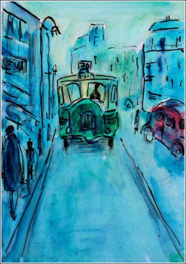 Malerei mit dem Titel "LIGNE 70,PARIS" von Jean Mirre, Original-Kunstwerk, Öl