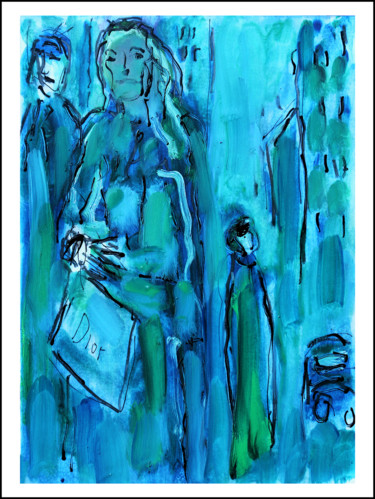 Картина под названием "5th AVENUE1" - Jean Mirre, Подлинное произведение искусства, Масло