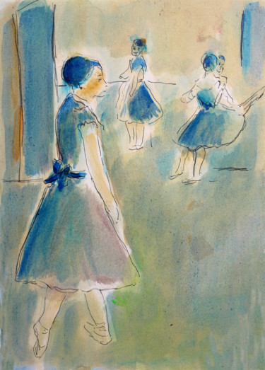 Pintura intitulada "Danseuses   (d'aprè…" por Jean Mirre, Obras de arte originais, Óleo