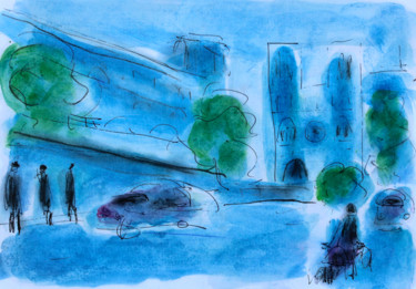 Картина под названием "My PARIS" - Jean Mirre, Подлинное произведение искусства, Масло