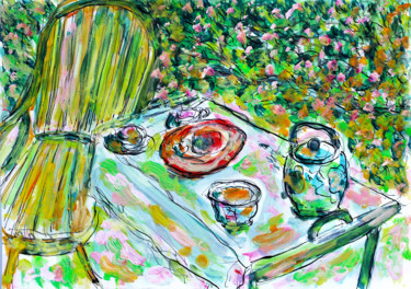 绘画 标题为“TEA” 由Jean Mirre, 原创艺术品, 油
