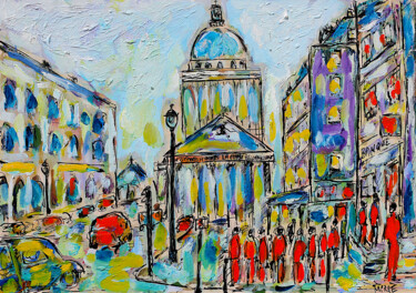 Картина под названием "Panthéon,Paris" - Jean Mirre, Подлинное произведение искусства, Масло