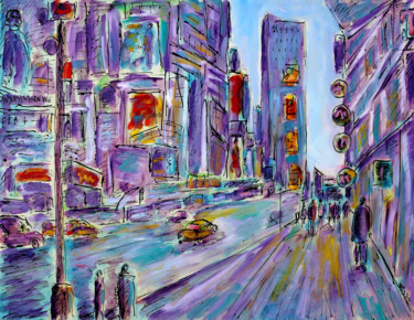 Painting titled "LIGHT NYC1" by Jean Mirre, Original Artwork, Oil