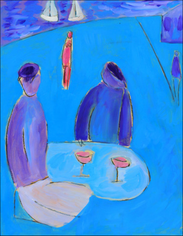 Malerei mit dem Titel "Congés" von Jean Mirre, Original-Kunstwerk, Öl