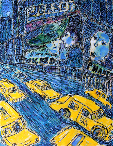 Painting titled "WICKED  BROADWAY MU…" by Jean Mirre, Original Artwork, Oil