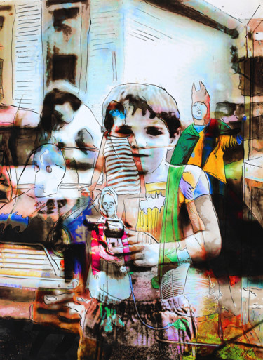 Картина под названием "YOUNG GUN" - Jean Mirre, Подлинное произведение искусства, Чернила