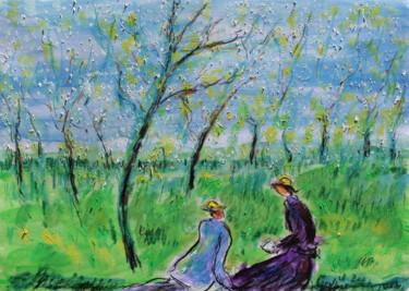 Painting titled "PRINTEMPS (d'après…" by Jean Mirre, Original Artwork, Oil