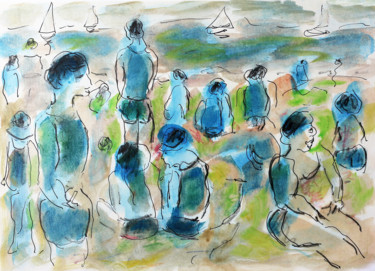 Malerei mit dem Titel "Coney Island" von Jean Mirre, Original-Kunstwerk, Öl
