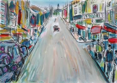 Peinture intitulée "RUE DES MARTYRS2" par Jean Mirre, Œuvre d'art originale, Huile