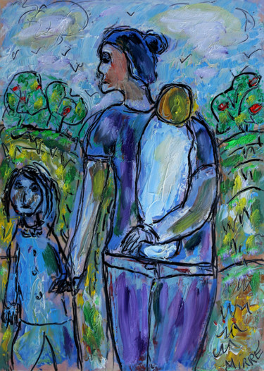 Pittura intitolato "Mamma mia" da Jean Mirre, Opera d'arte originale, Olio