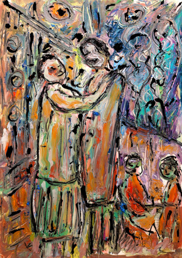 Pintura titulada "Célébration" por Jean Mirre, Obra de arte original, Oleo