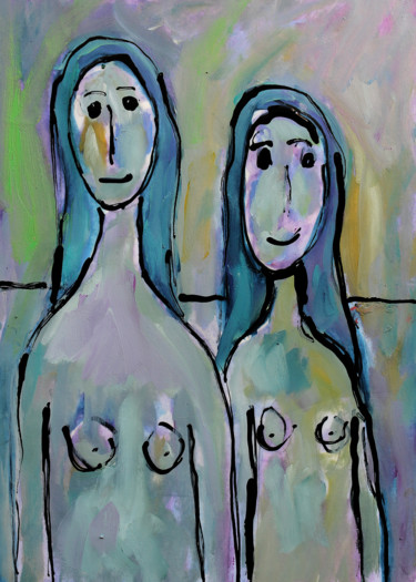 Peinture intitulée "SISTERS1" par Jean Mirre, Œuvre d'art originale, Huile