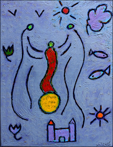 Schilderij getiteld "BIRTH" door Jean Mirre, Origineel Kunstwerk, Olie