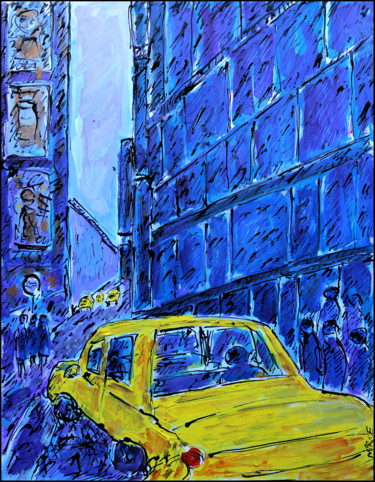 Pintura intitulada "WALL STREET" por Jean Mirre, Obras de arte originais, Óleo