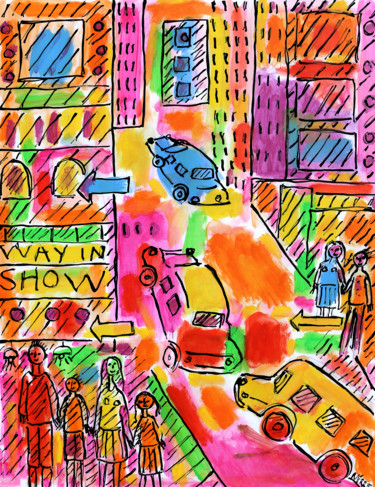 Peinture intitulée "Street Show" par Jean Mirre, Œuvre d'art originale, Huile