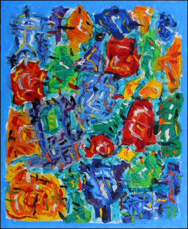 Pittura intitolato "FLOWERS" da Jean Mirre, Opera d'arte originale, Olio