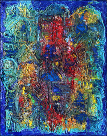 Peinture intitulée "EUROPEAN BLUES" par Jean Mirre, Œuvre d'art originale, Huile