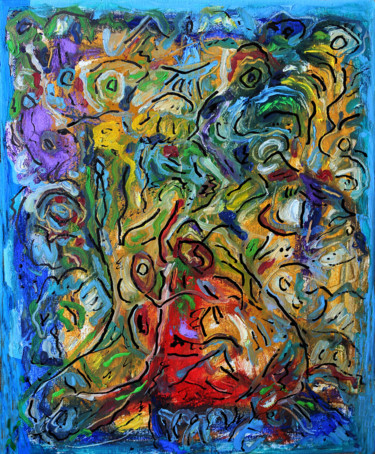 Картина под названием "L'âme des arbres" - Jean Mirre, Подлинное произведение искусства, Масло Установлен на Деревянная рама…