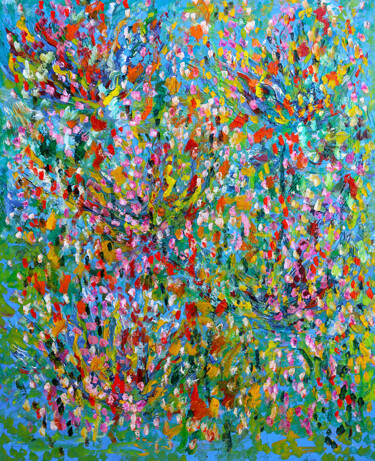 Peinture intitulée "Tentation florale" par Jean Mirre, Œuvre d'art originale, Huile Monté sur Châssis en bois