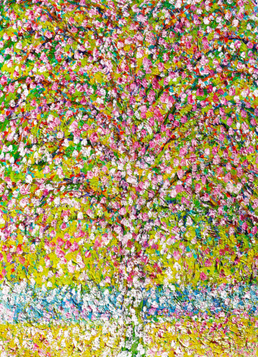 Peinture intitulée "Cathéd'arbre" par Jean Mirre, Œuvre d'art originale, Huile Monté sur Châssis en bois