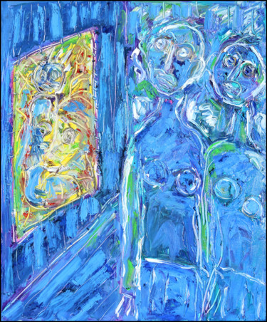 Картина под названием "Modern Art Exhib" - Jean Mirre, Подлинное произведение искусства, Масло Установлен на Деревянная рама…