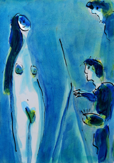 Pittura intitolato "Création" da Jean Mirre, Opera d'arte originale, Olio