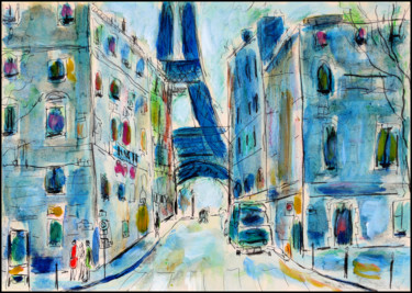 Peinture intitulée "Paris 7ème" par Jean Mirre, Œuvre d'art originale, Huile