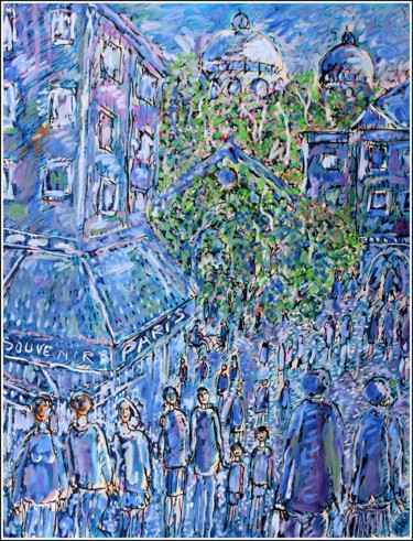 Painting titled "Souvenirs de Paris" by Jean Mirre, Original Artwork, Oil