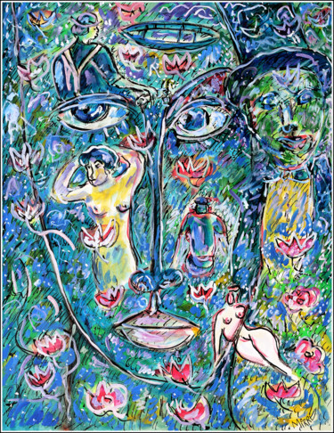 Peinture intitulée "Rêveur1" par Jean Mirre, Œuvre d'art originale, Huile