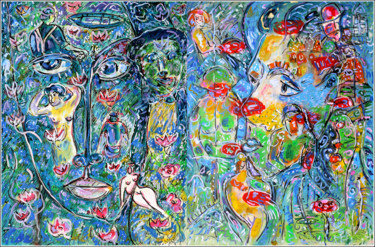 Peinture intitulée "Rêveuse et rêveur" par Jean Mirre, Œuvre d'art originale, Huile