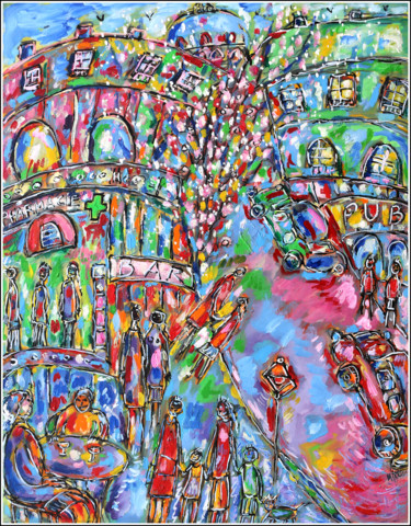 Peinture intitulée "Montmartre et ses l…" par Jean Mirre, Œuvre d'art originale, Huile