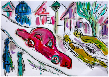 Картина под названием "ROLLS ROSE" - Jean Mirre, Подлинное произведение искусства, Масло