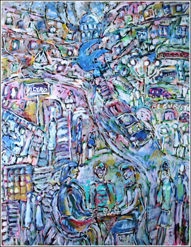 Картина под названием "COLOMBE1" - Jean Mirre, Подлинное произведение искусства, Масло