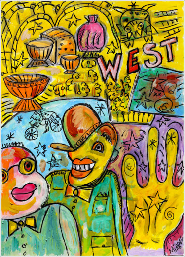 Pintura intitulada "WEST" por Jean Mirre, Obras de arte originais, Óleo