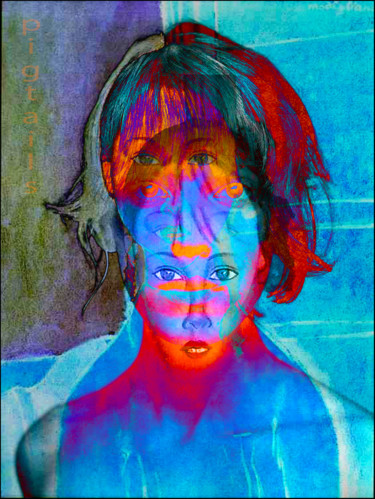 Цифровое искусство под названием "PIGTAILS new" - Jean Mirre, Подлинное произведение искусства, Фотомонтаж