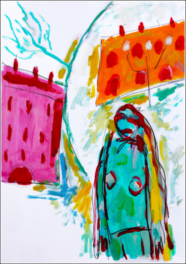 Peinture intitulée "Tweet City" par Jean Mirre, Œuvre d'art originale, Huile