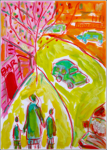 Peinture intitulée "Pink Afternoon" par Jean Mirre, Œuvre d'art originale, Huile