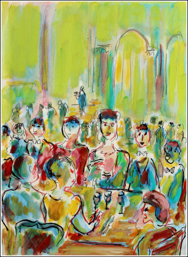Pittura intitolato "Elysées" da Jean Mirre, Opera d'arte originale, Olio