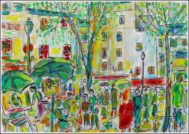 Peinture intitulée "Commune libre de Mo…" par Jean Mirre, Œuvre d'art originale, Huile