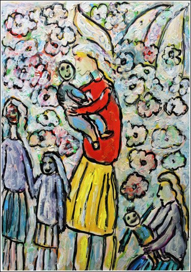 Peinture intitulée "MOTHERS1" par Jean Mirre, Œuvre d'art originale, Huile