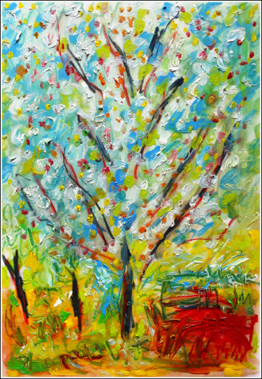 Painting titled "Wild Spring" by Jean Mirre, Original Artwork, Oil