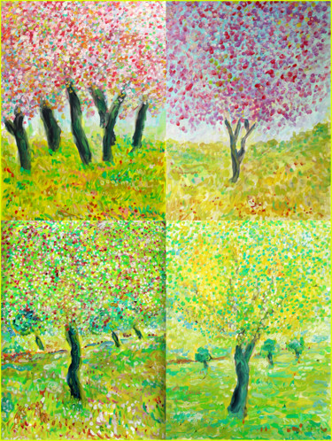 Peinture intitulée "ARBOLES" par Jean Mirre, Œuvre d'art originale, Huile