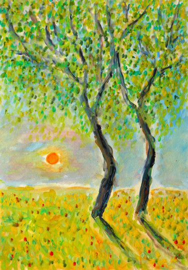 Peinture intitulée "A tree is good for…" par Jean Mirre, Œuvre d'art originale, Huile