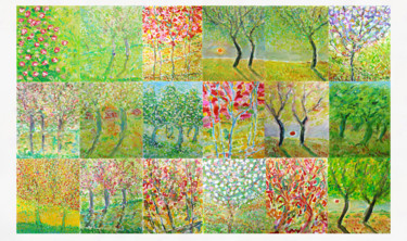 Peinture intitulée "ALL TREES" par Jean Mirre, Œuvre d'art originale, Huile