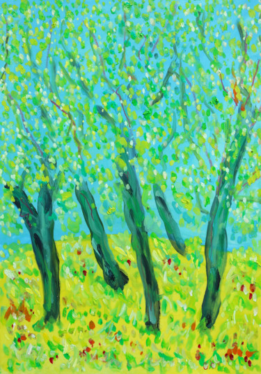 Peinture intitulée "Trees are friends" par Jean Mirre, Œuvre d'art originale, Huile