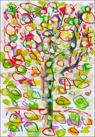 Painting titled "GMO Tree" by Jean Mirre, Original Artwork, Oil