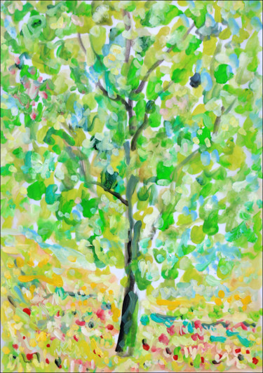 Картина под названием "Sensitive tree" - Jean Mirre, Подлинное произведение искусства, Масло
