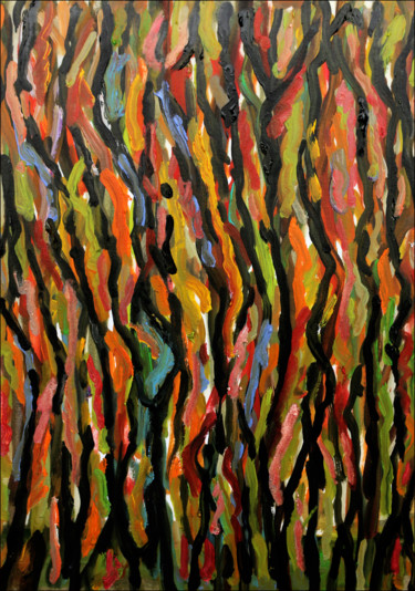 Painting titled "Inexpugnable forêt" by Jean Mirre, Original Artwork, Oil